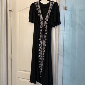 Black midi float dress